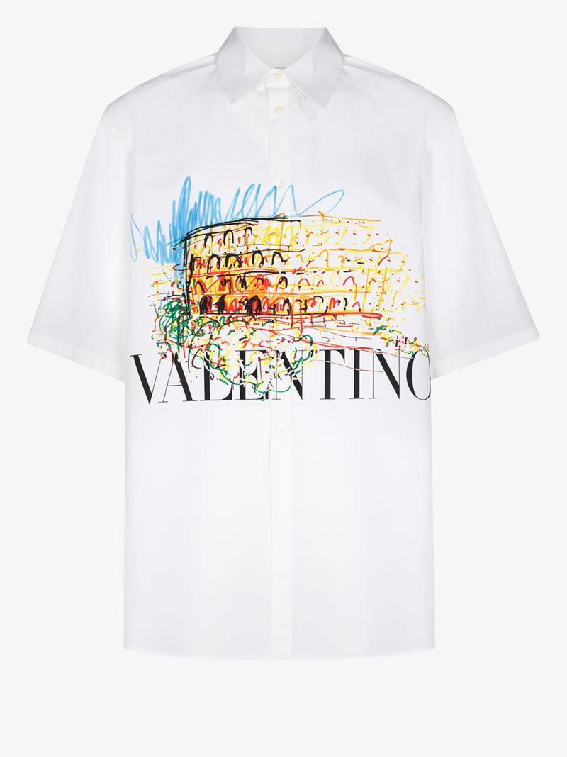 Roman Sketch Print Shirt