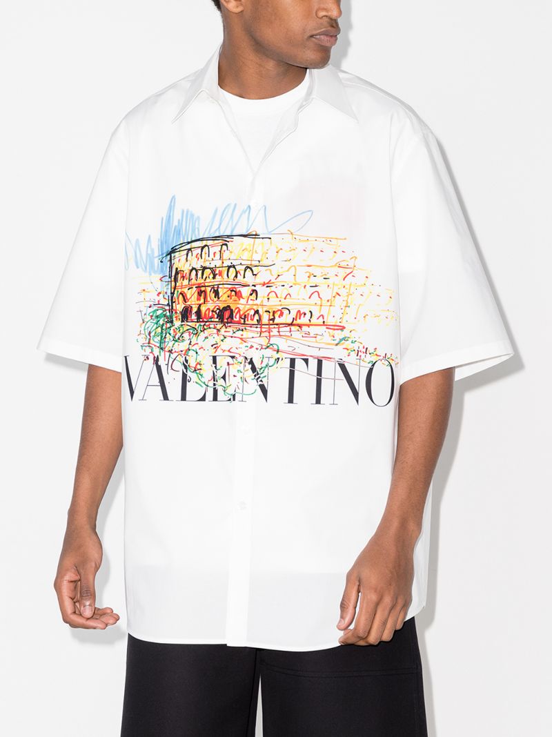 Roman Sketch Print Shirt