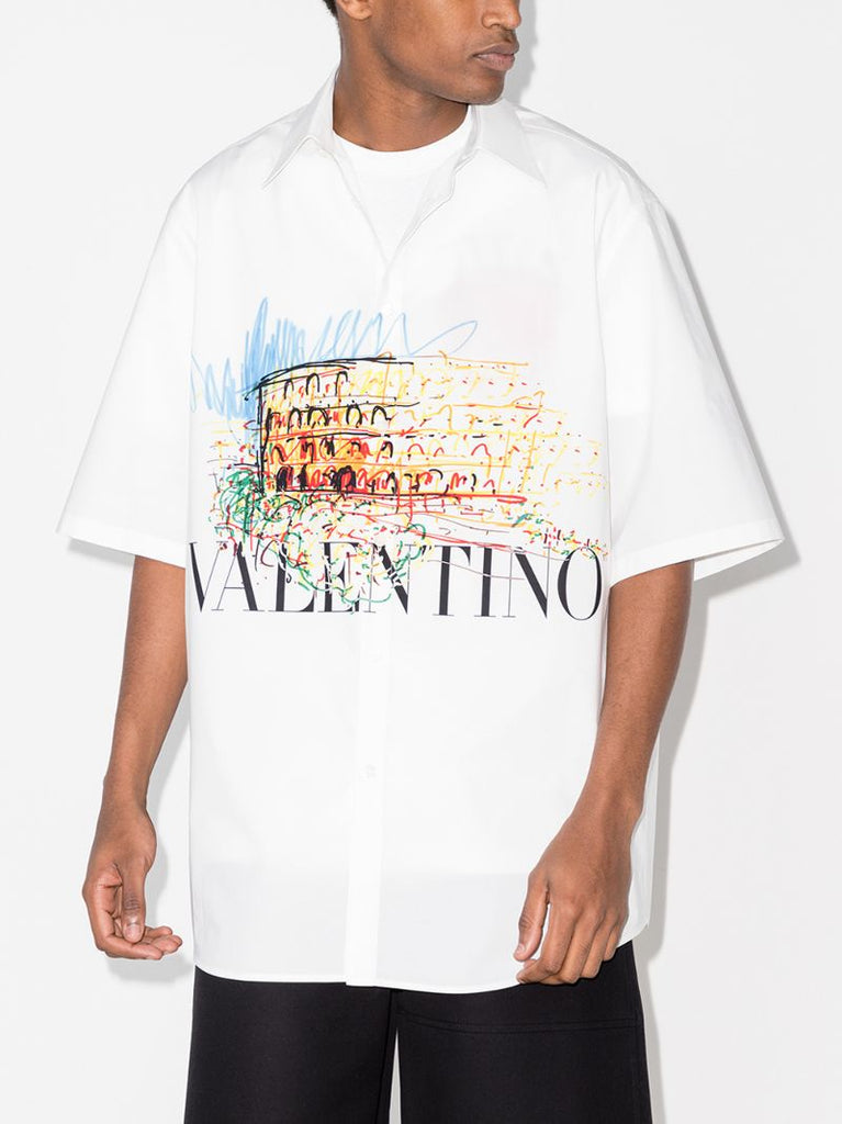 Roman Sketch Print Shirt