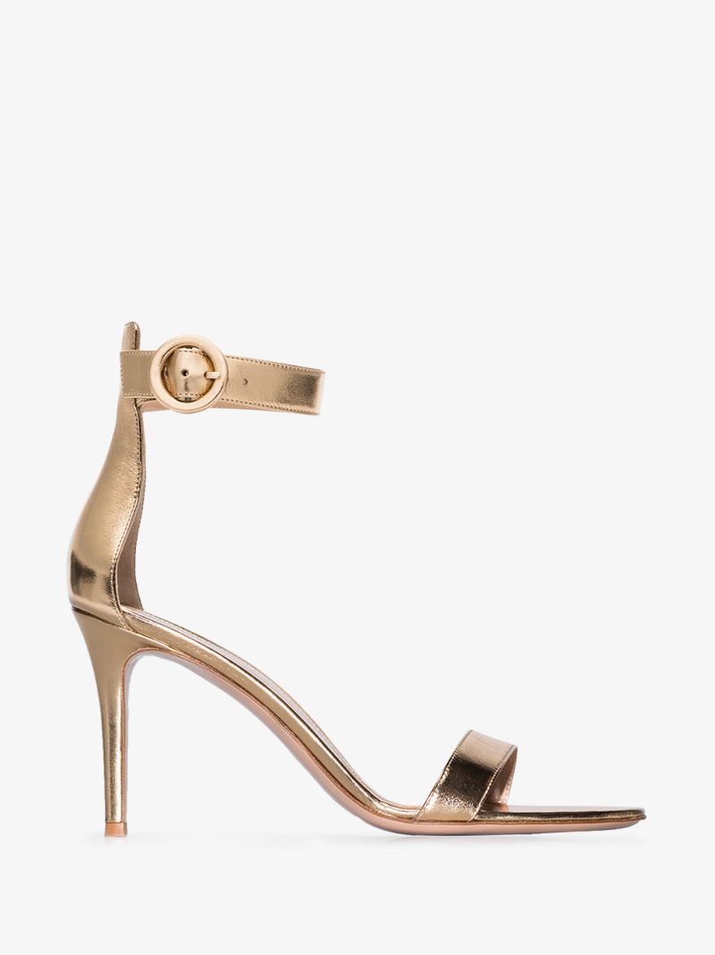 Gold Portofino 85 Leather Sandals