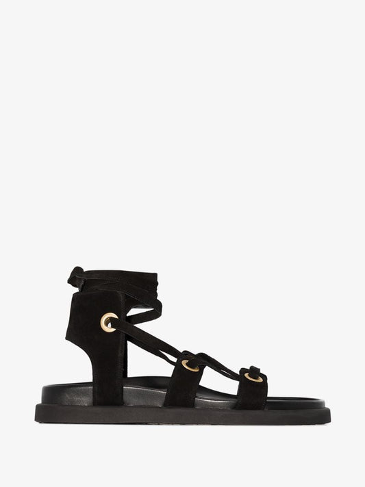 Black Ibiza Suede Sandals