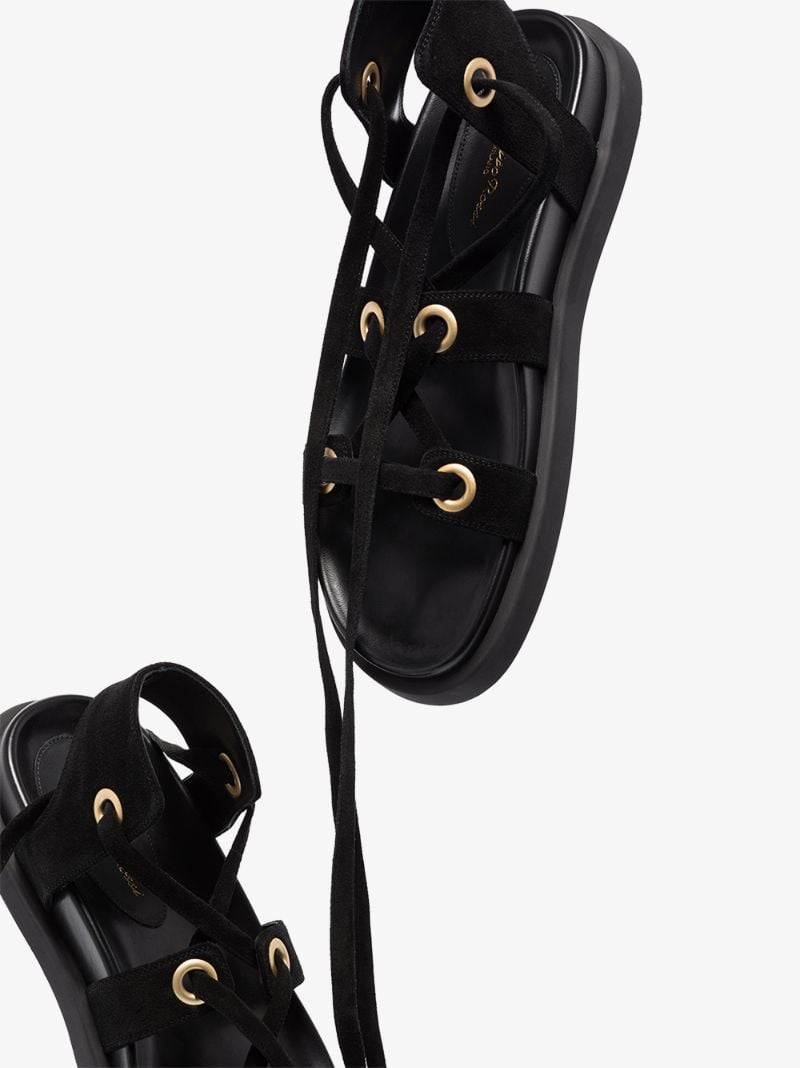 Black Ibiza Suede Sandals