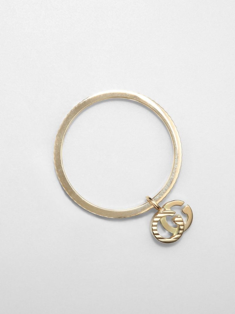 18k Yellow Gold Running Logo Ring