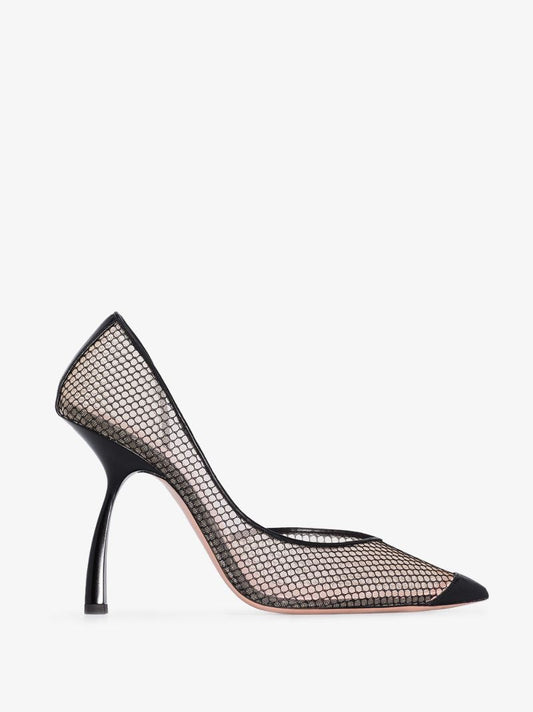 Black Ursula 100 Mesh Pumps
