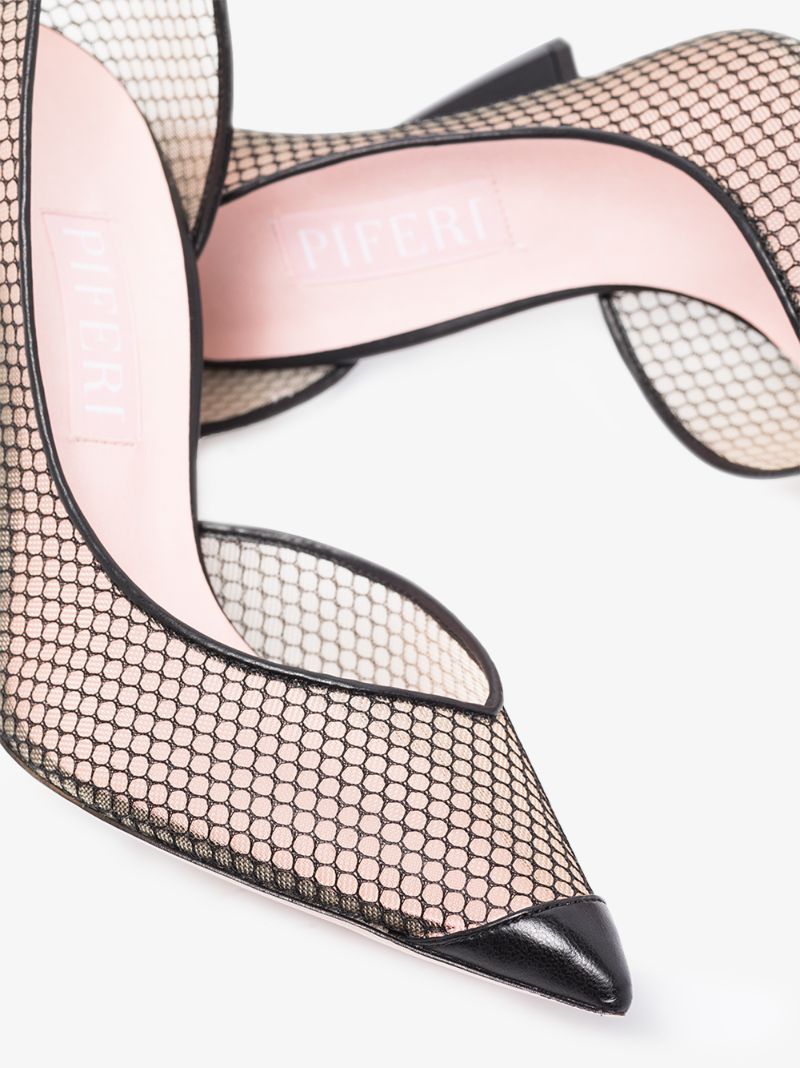 Black Ursula 100 Mesh Pumps