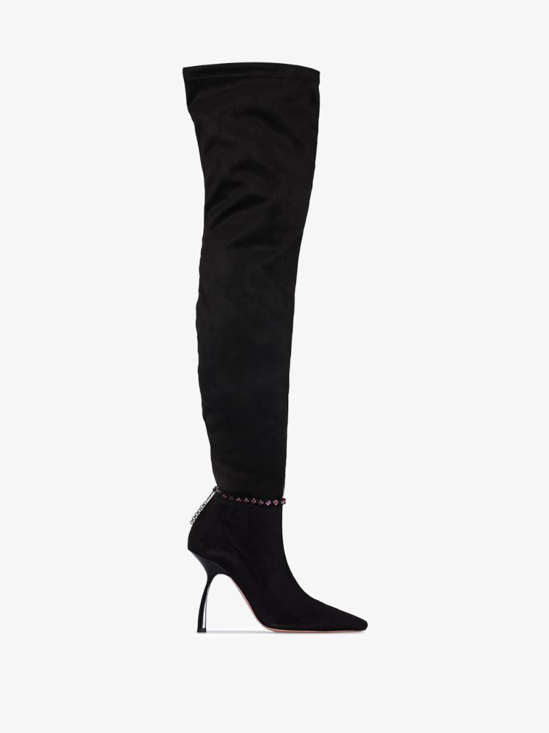 Black Mirage 100 Thigh-high Boots