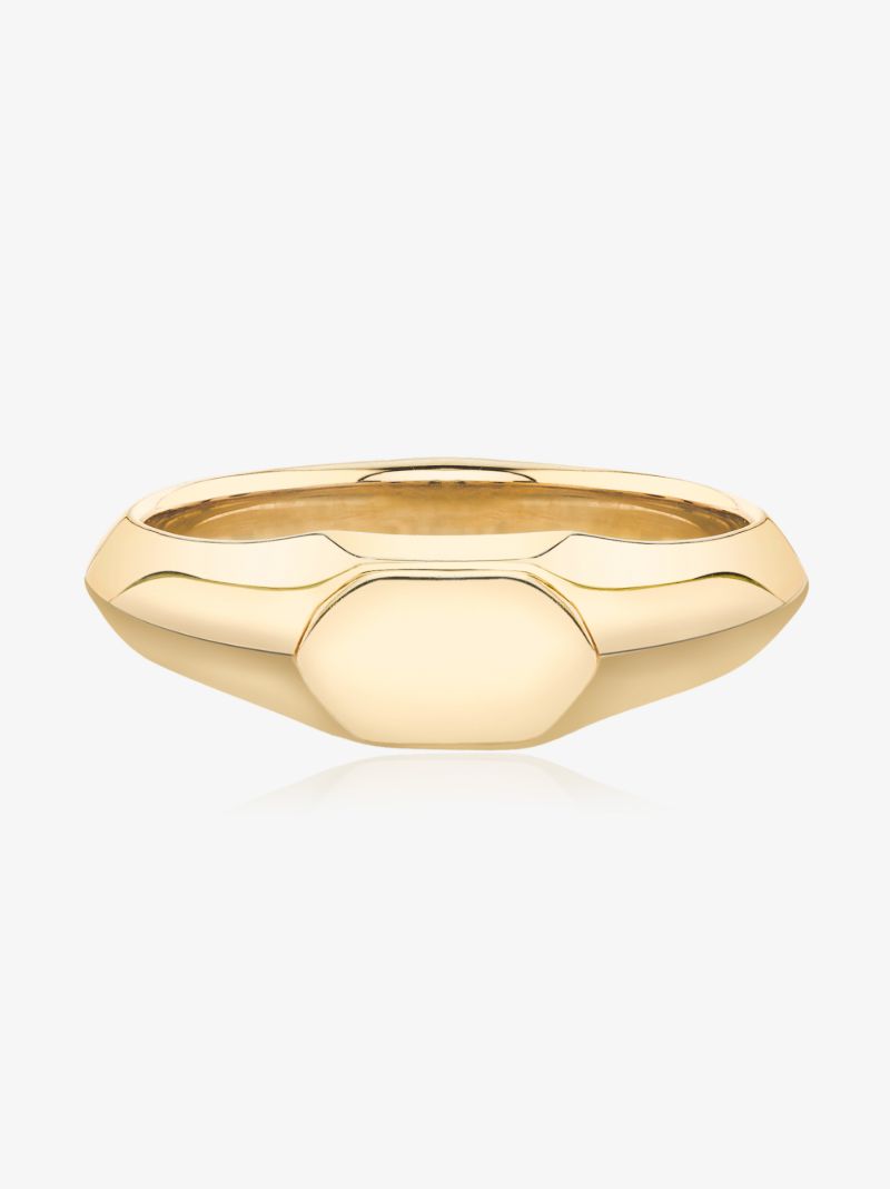18k Yellow Gold Knife Edge Signet Ring
