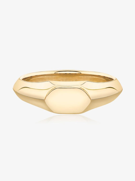 18k Yellow Gold Knife Edge Signet Ring