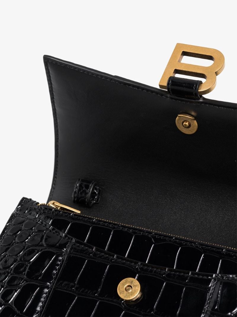 Black Hourglass Leather Chain Wallet
