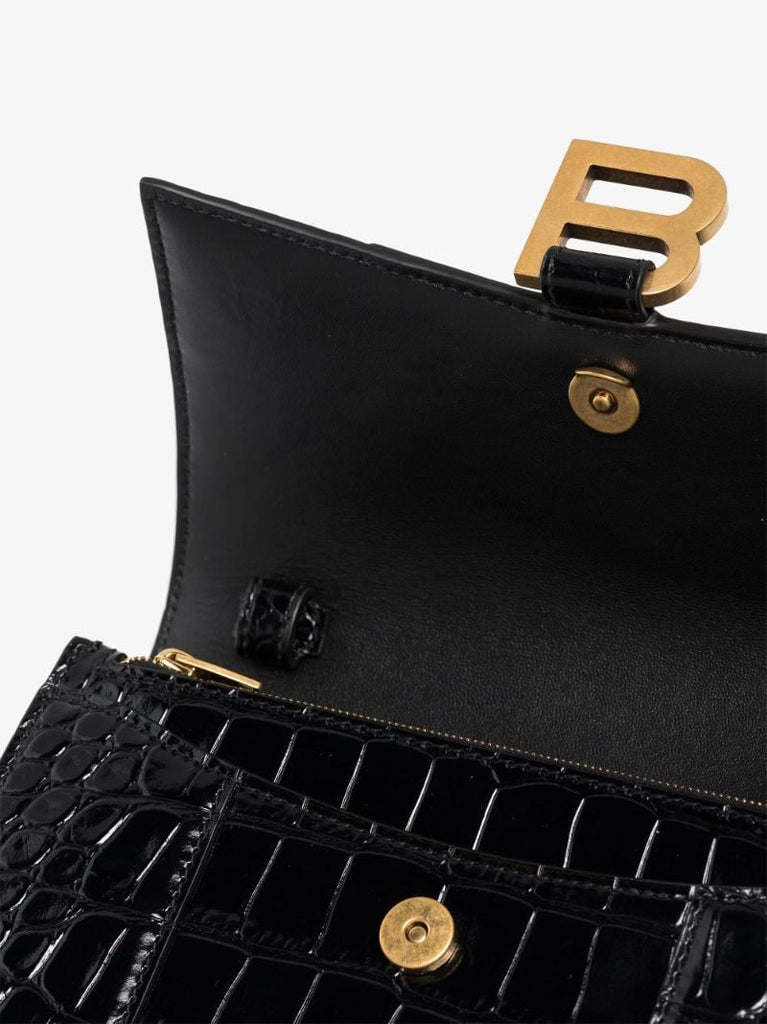 Black Hourglass Leather Chain Wallet