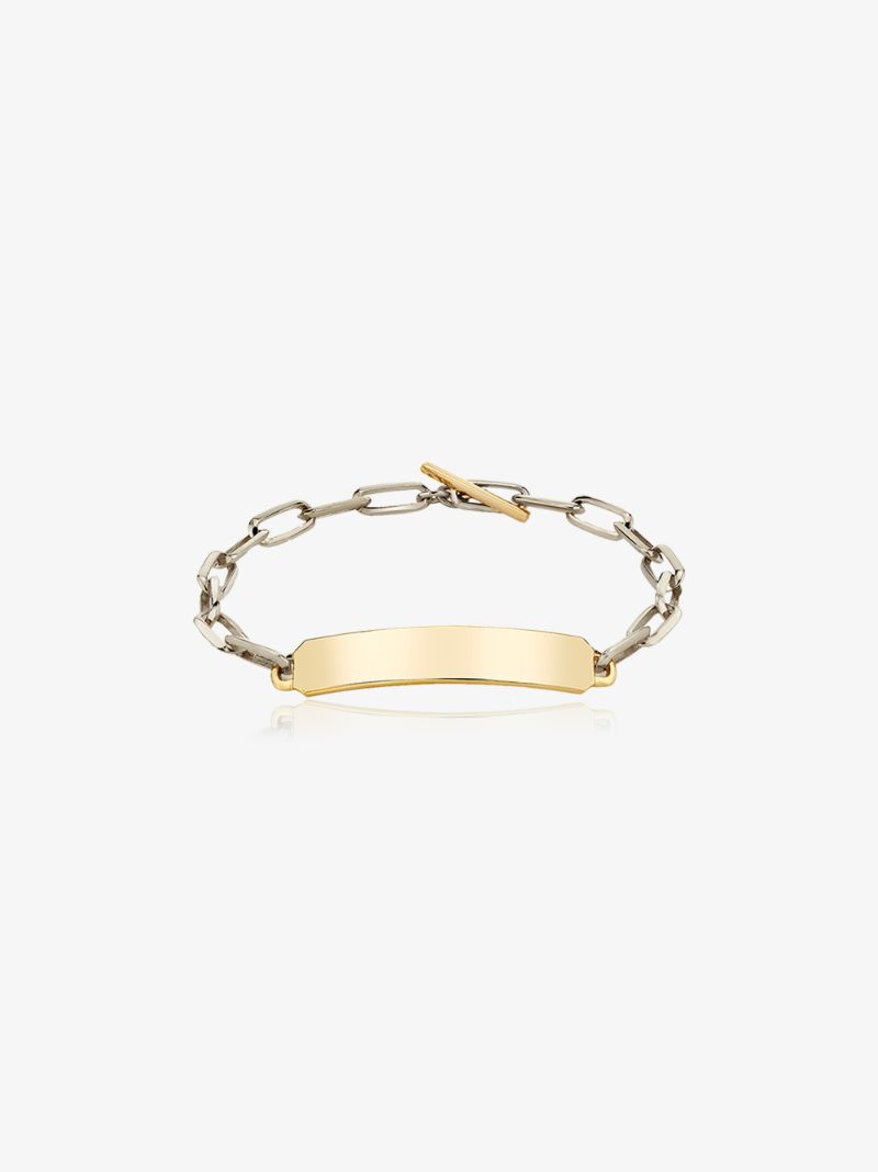 18k Yellow Gold Og Id Chain Bracelet