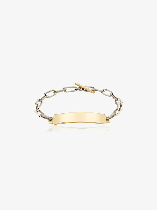 18k Yellow Gold Og Id Chain Bracelet