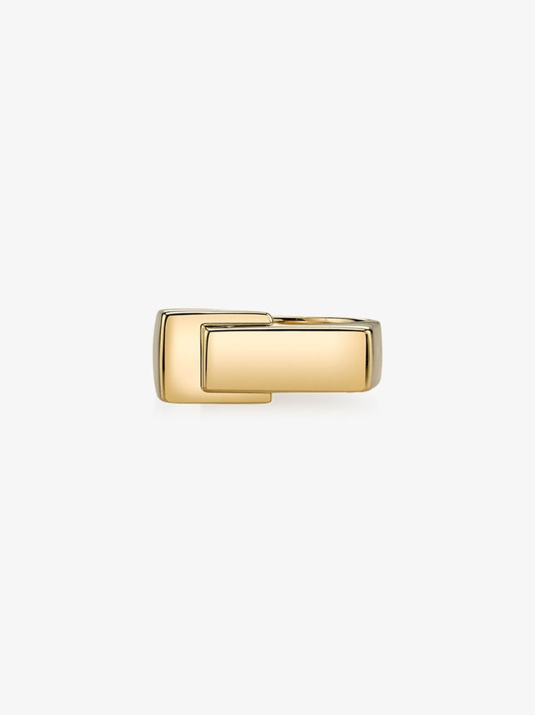 18k Yellow Gold Overlap Signet Ring