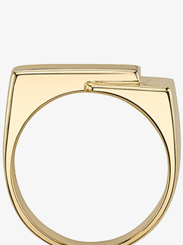 18k Yellow Gold Overlap Signet Ring