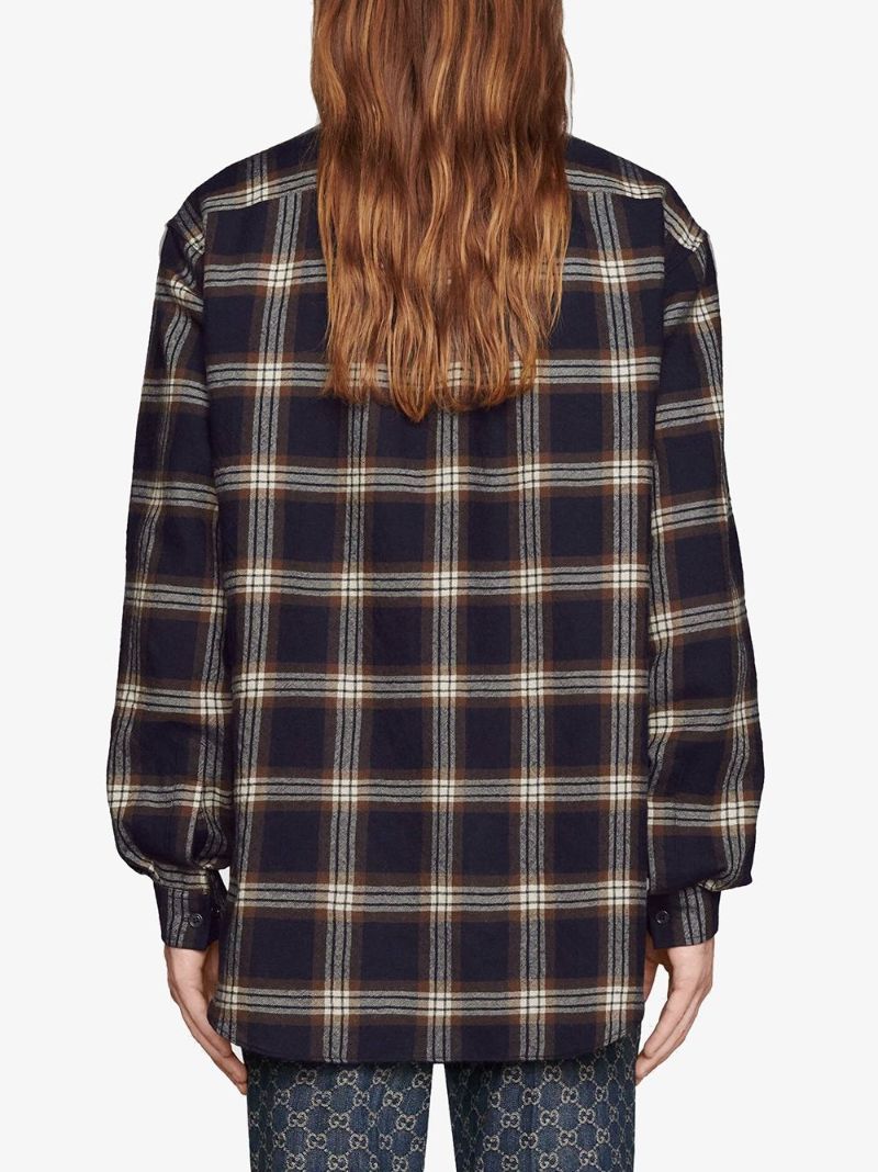 Plaid Button-up Wool Shirt