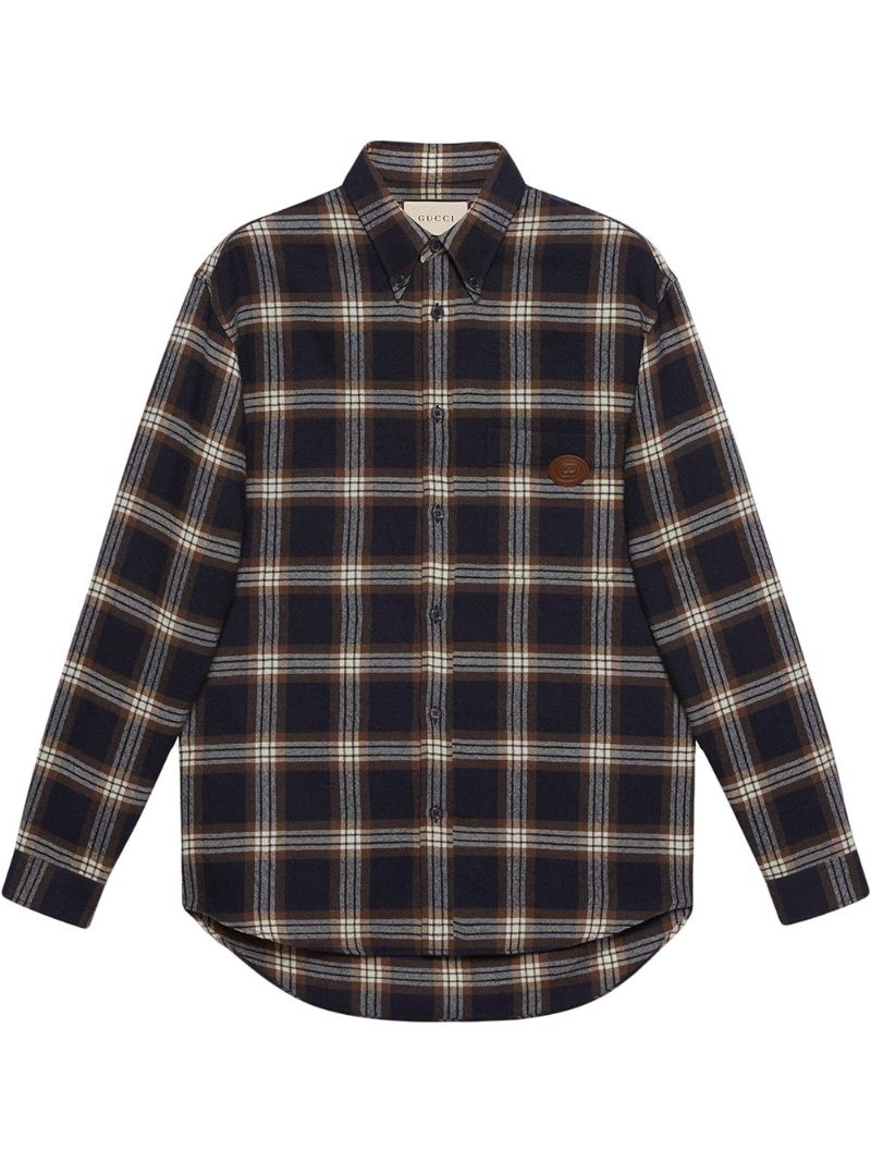 Plaid Button-up Wool Shirt