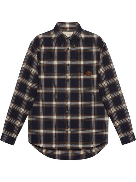 Plaid Button-up Wool Shirt