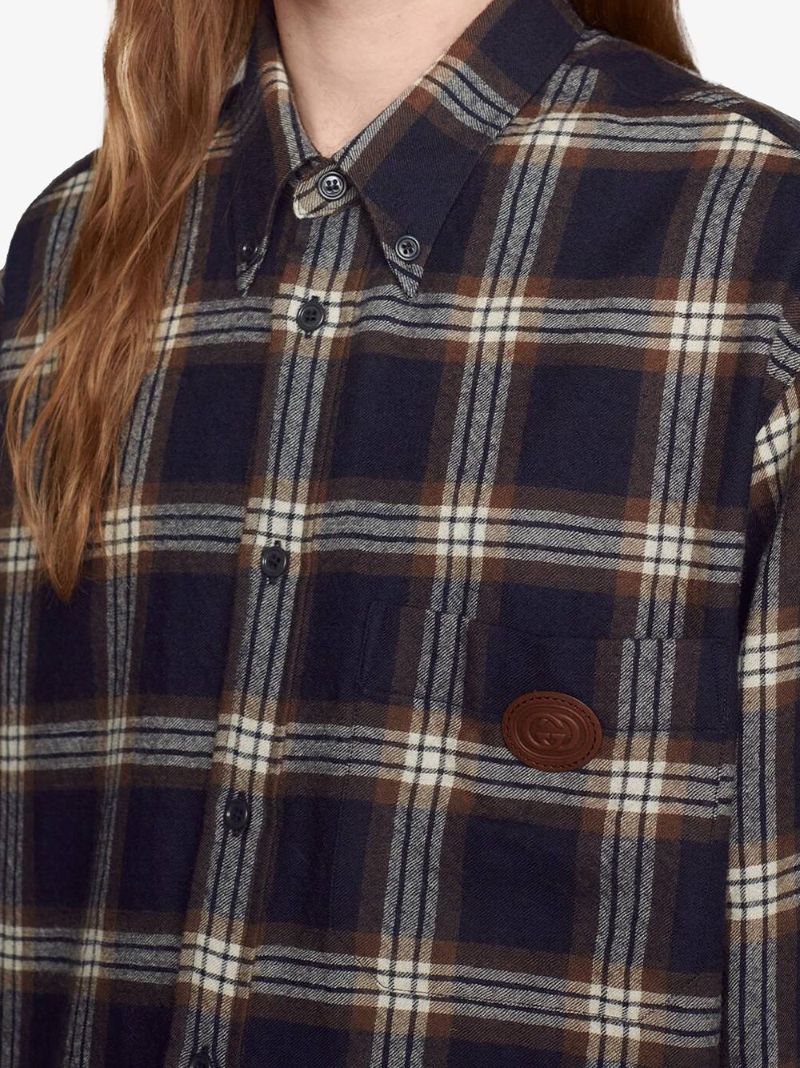 Plaid Button-up Wool Shirt