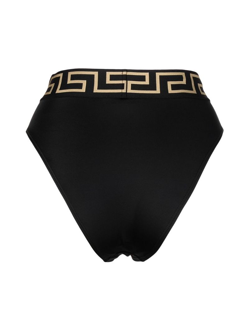 Black Greca High Waist Bikini Bottoms