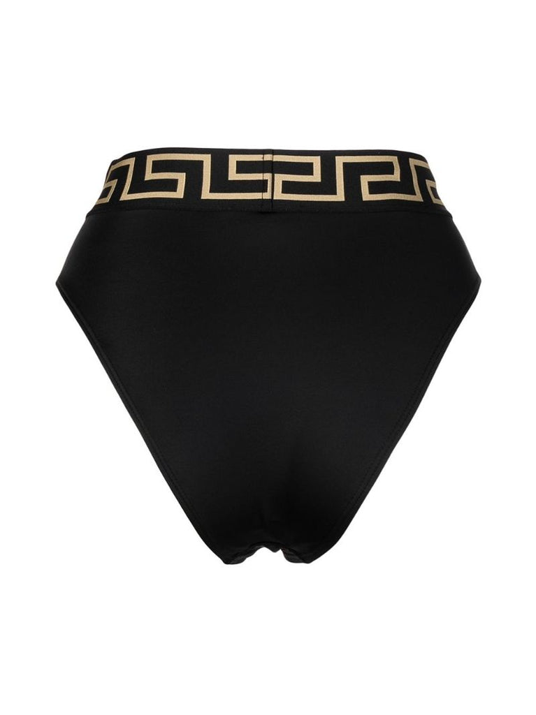 Black Greca High Waist Bikini Bottoms