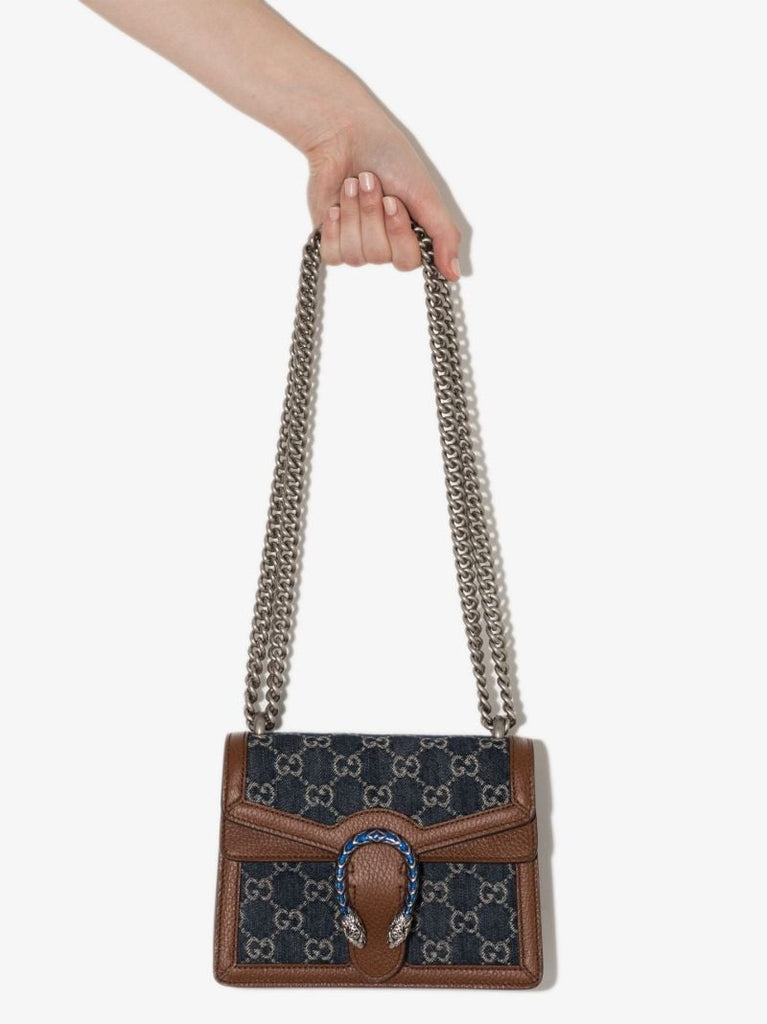 Blue Dionysus Small Gg Supreme Shoulder Bag