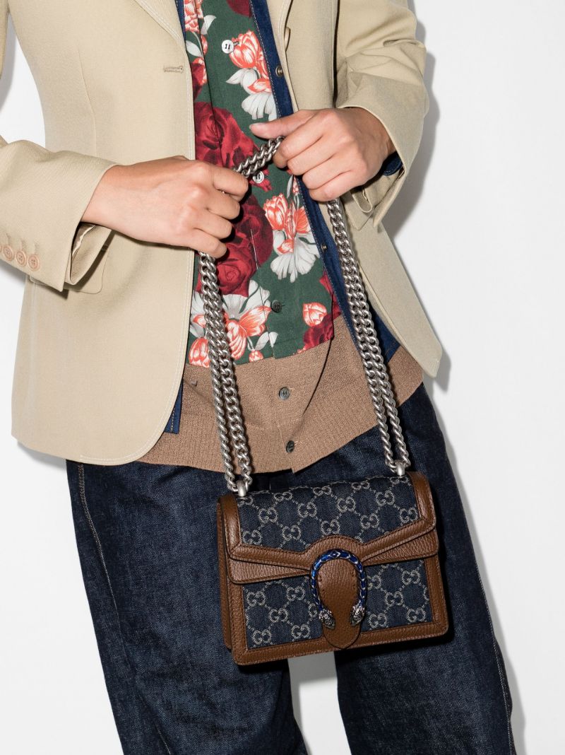 Blue Dionysus Small Gg Supreme Shoulder Bag