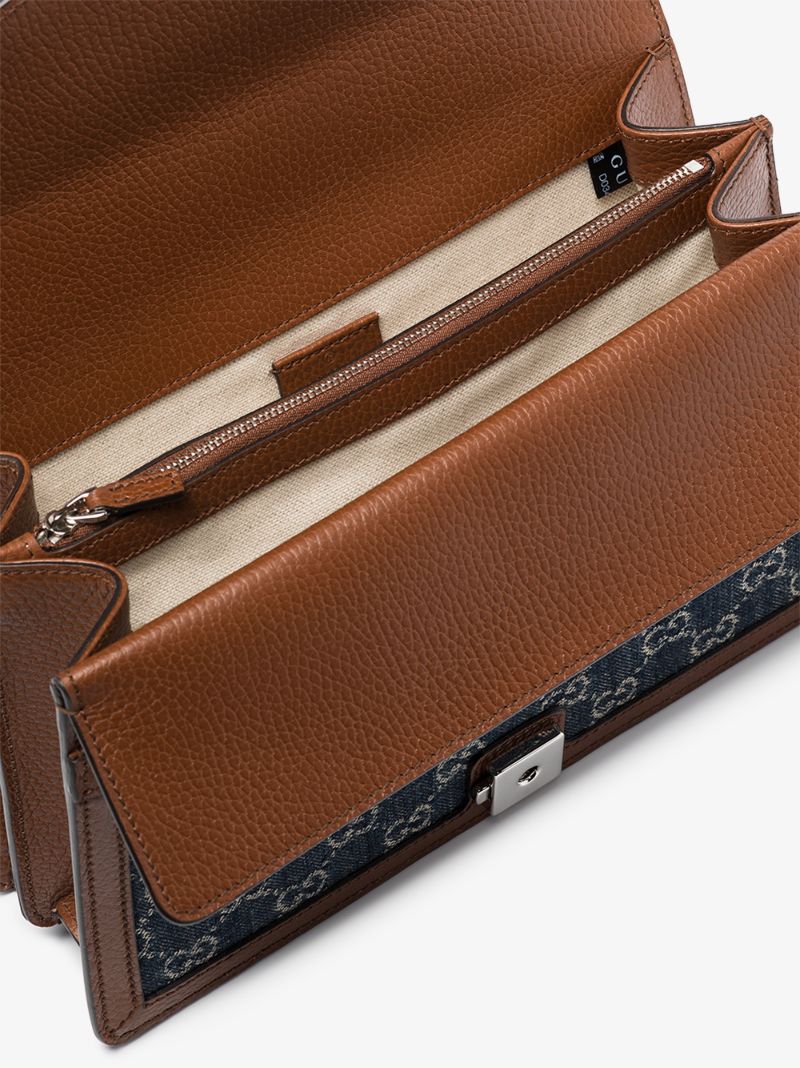 Blue Dionysus Small Denim and Leather Shoulder Bag