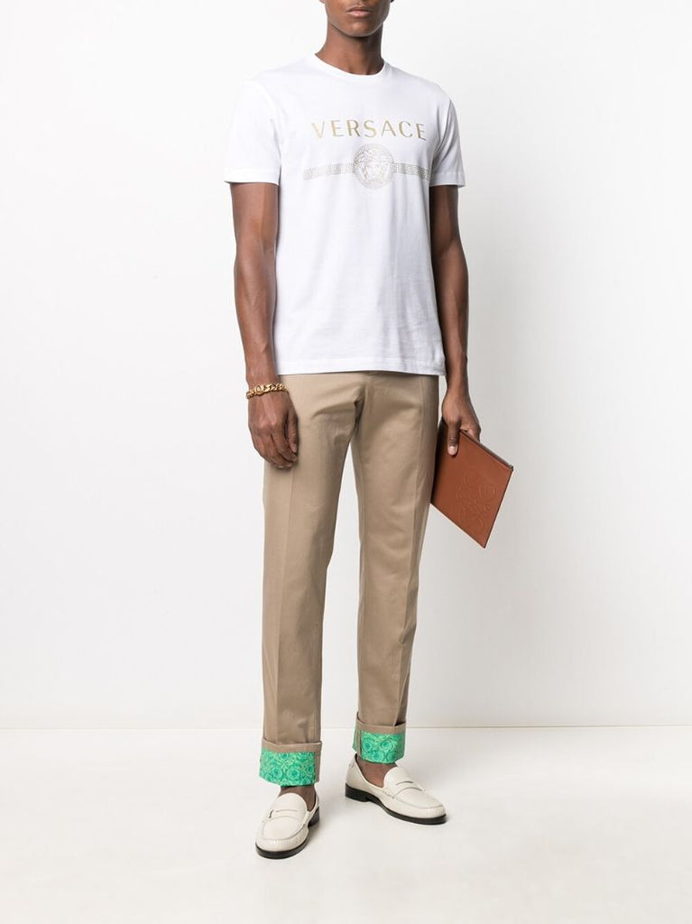 White Logo Print T-shirt