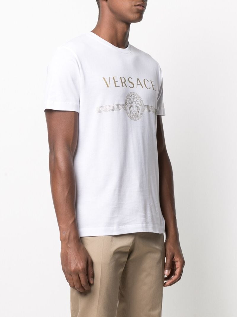 White Logo Print T-shirt