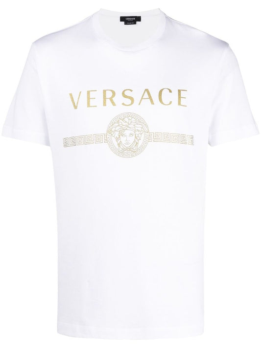 White Logo Print T-shirt