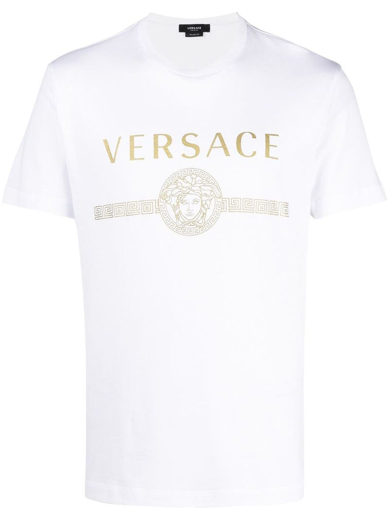 White Logo Print T-shirt
