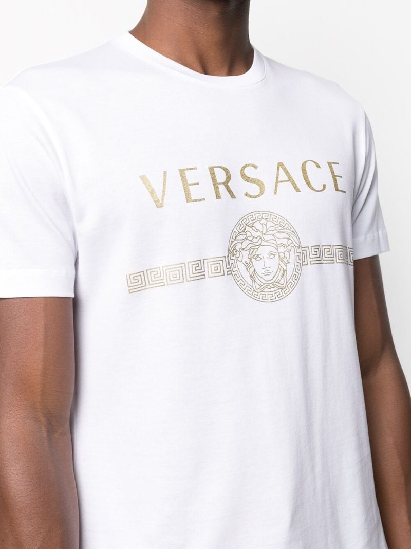 White Logo Print T-shirt