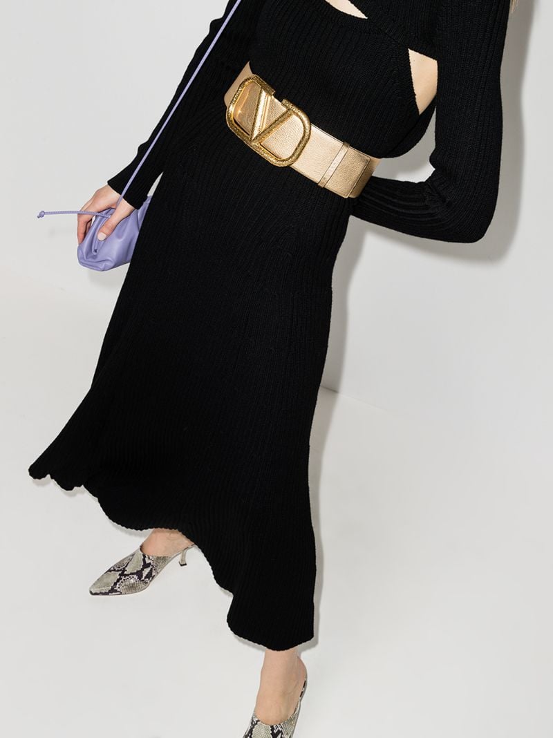 Gold Vlogo Wide Leather Belt