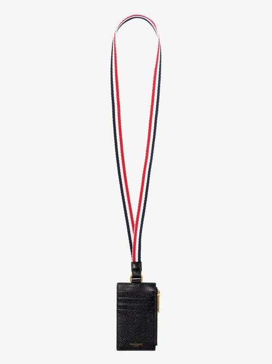Black Rwb Lanyard Leather Card Holder