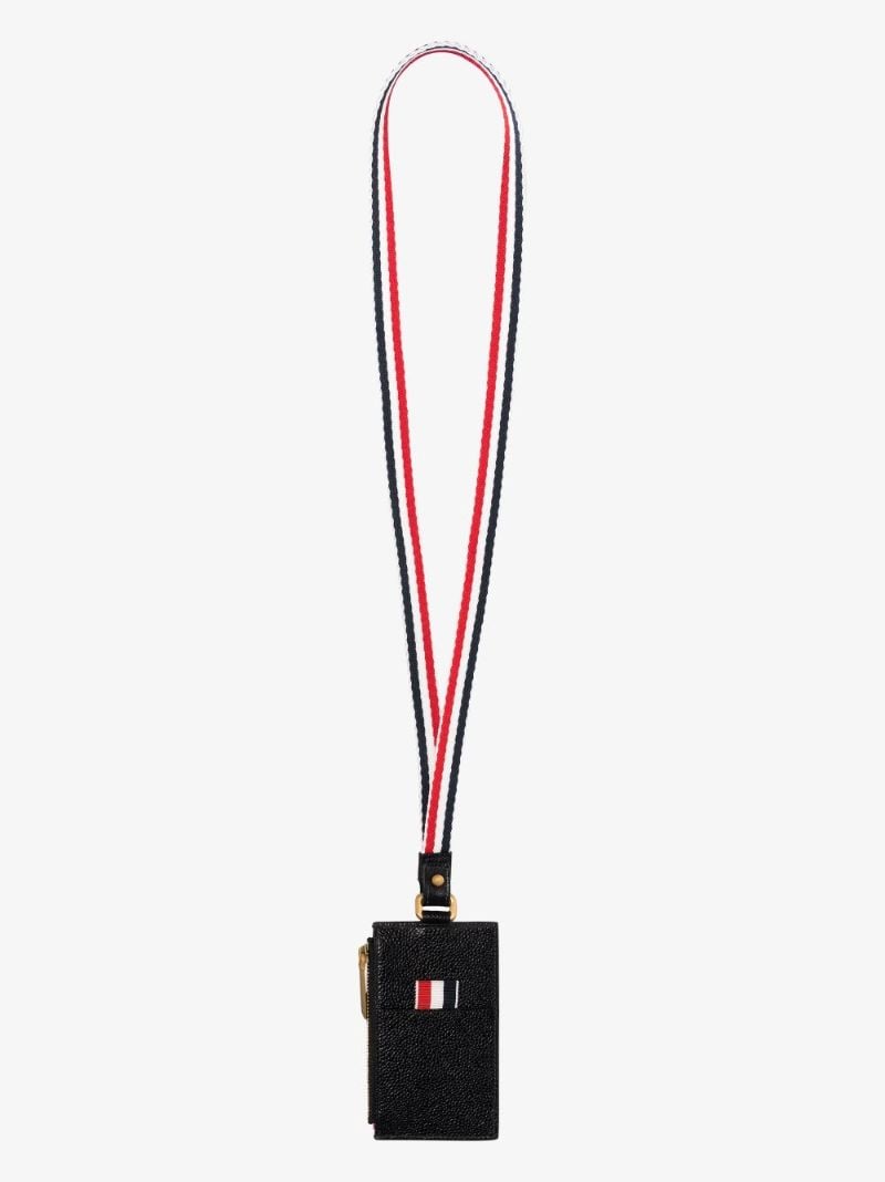 Black Rwb Lanyard Leather Card Holder