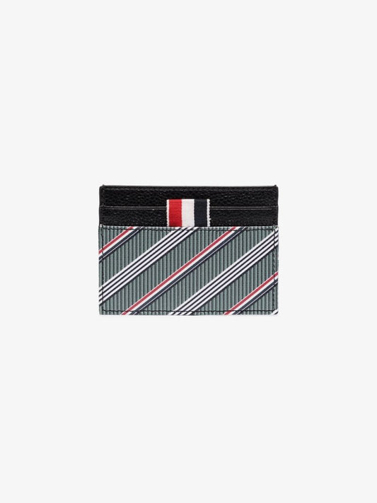 Multicoloured 4-bar Stripe Leather Cardholder