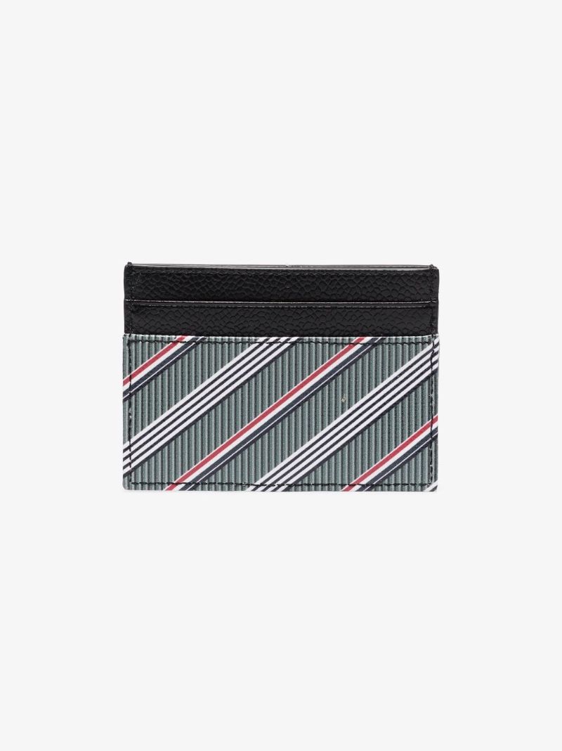 Multicoloured 4-bar Stripe Leather Cardholder