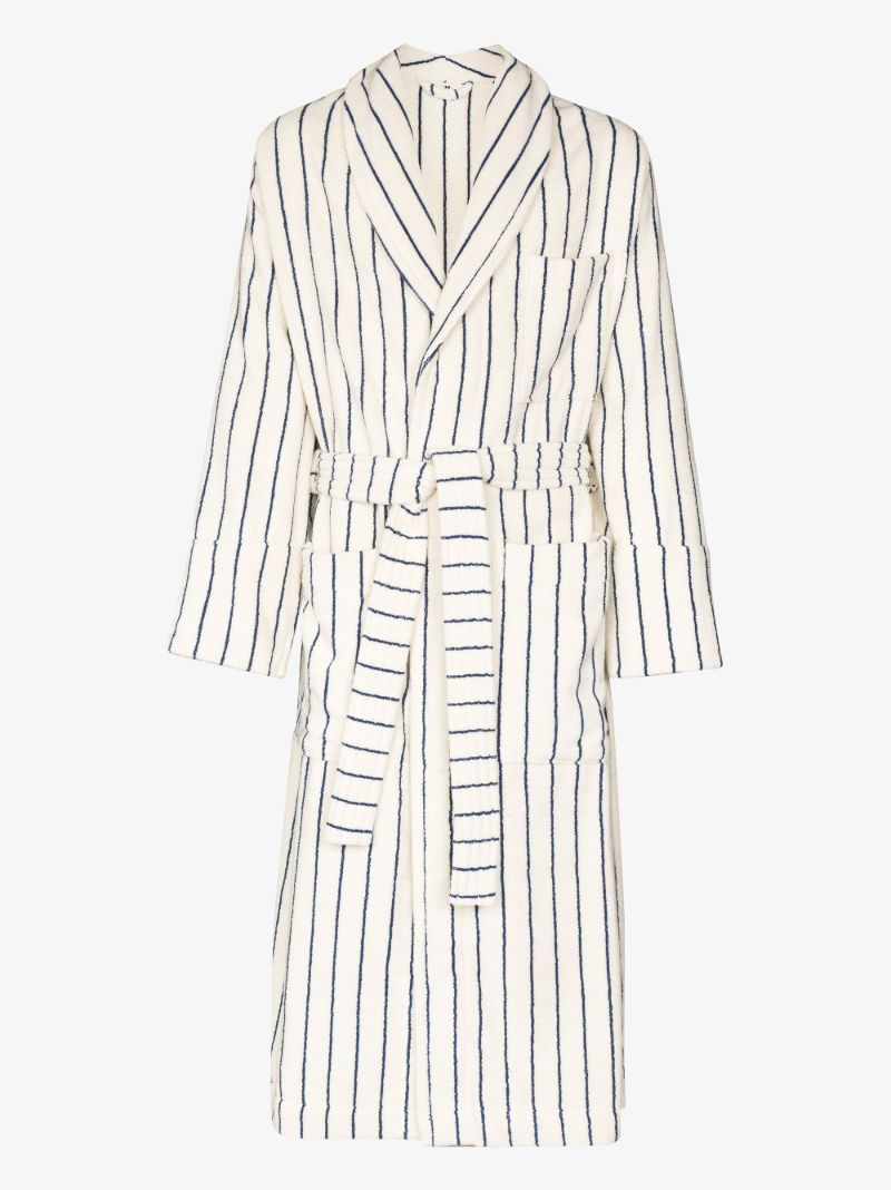 Organic Terry Cotton Striped Bathrobe