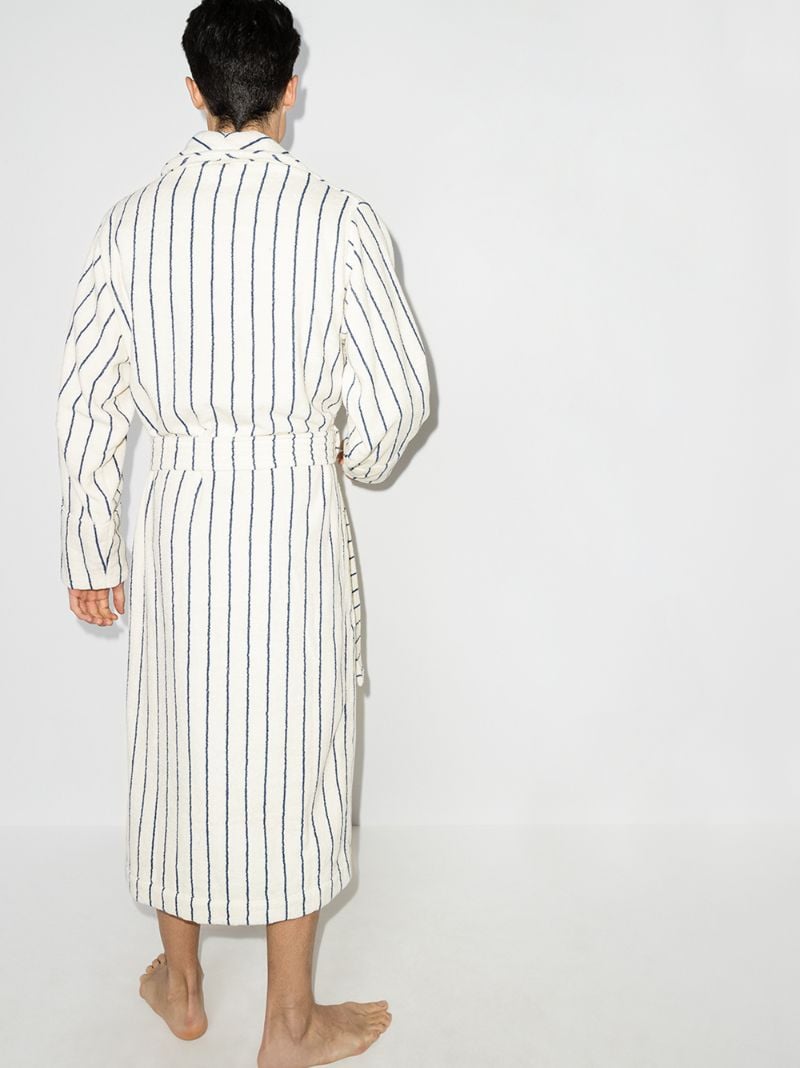 Organic Terry Cotton Striped Bathrobe