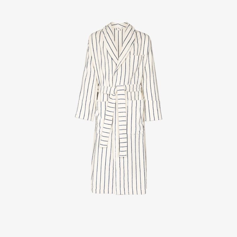 Organic Terry Cotton Striped Bathrobe