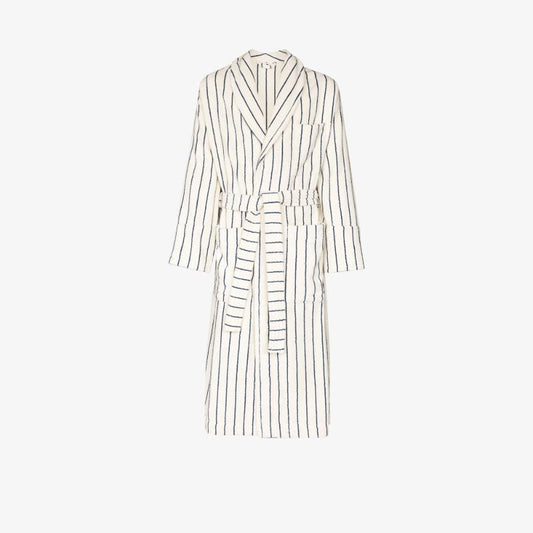 Organic Terry Cotton Striped Bathrobe