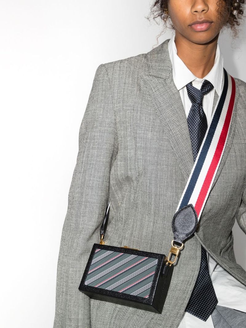 Black Rwb Stripe Mini Cross Body Bag