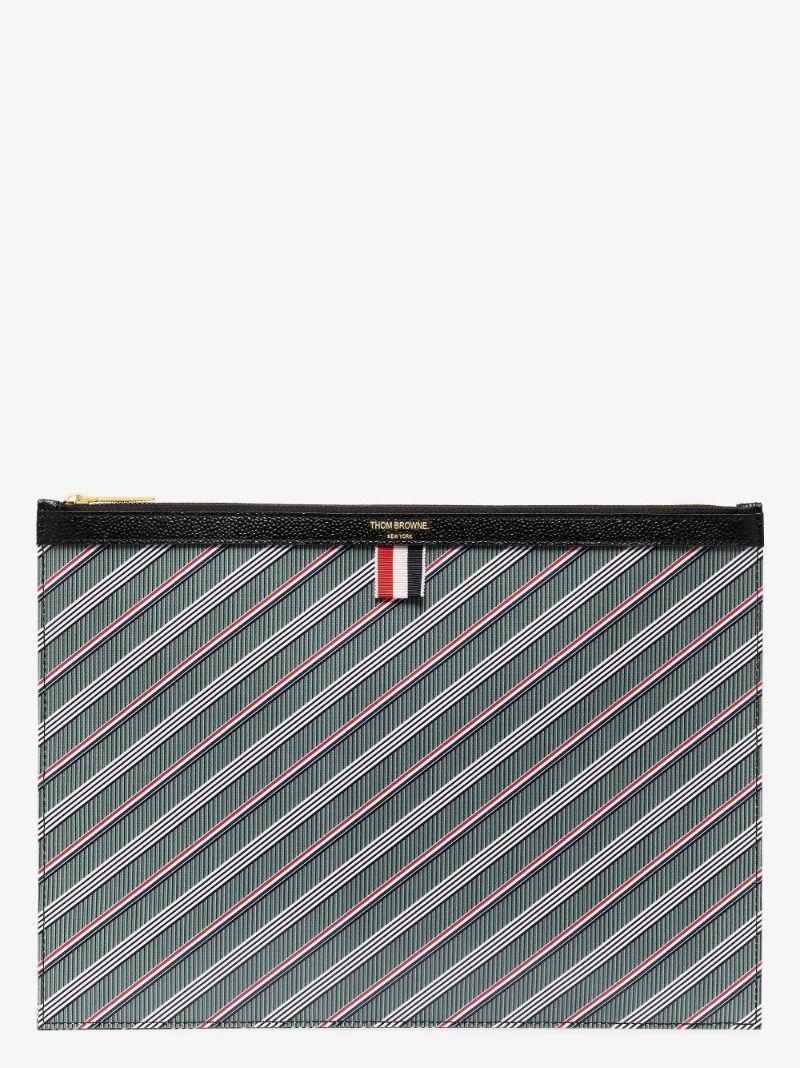 Grey Logo Stripe Document Holder