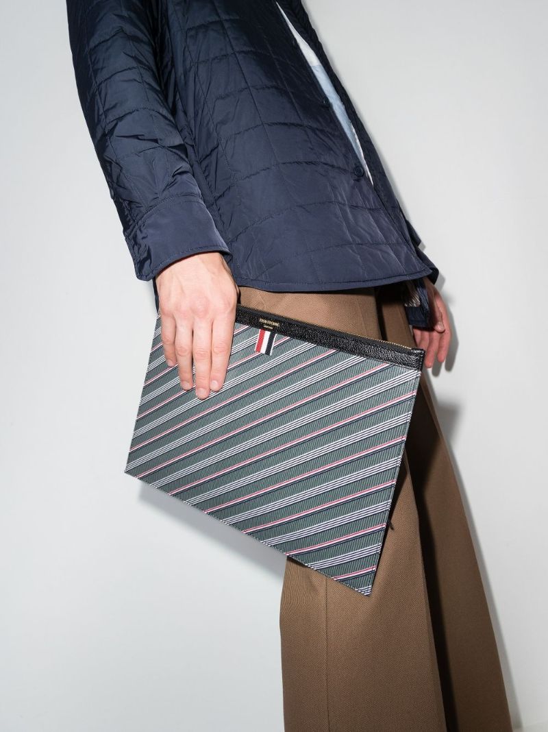 Grey Logo Stripe Document Holder