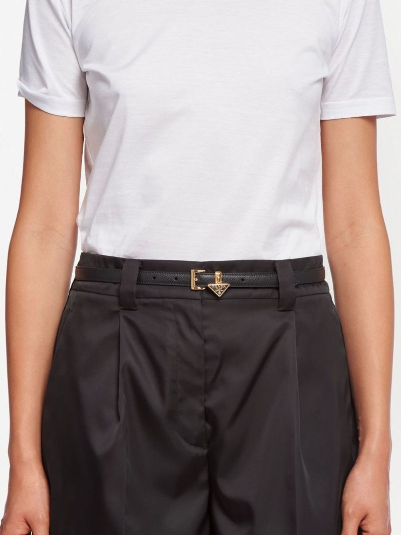 Black Triangle Logo Charm Belt