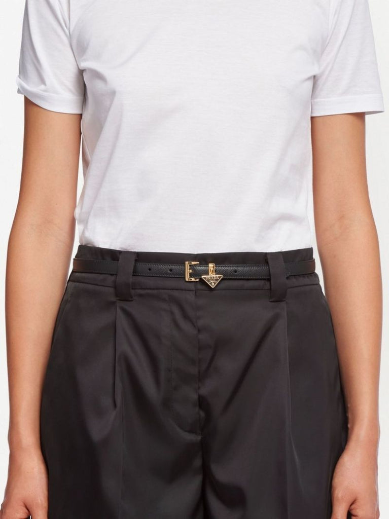 Black Triangle Logo Charm Belt
