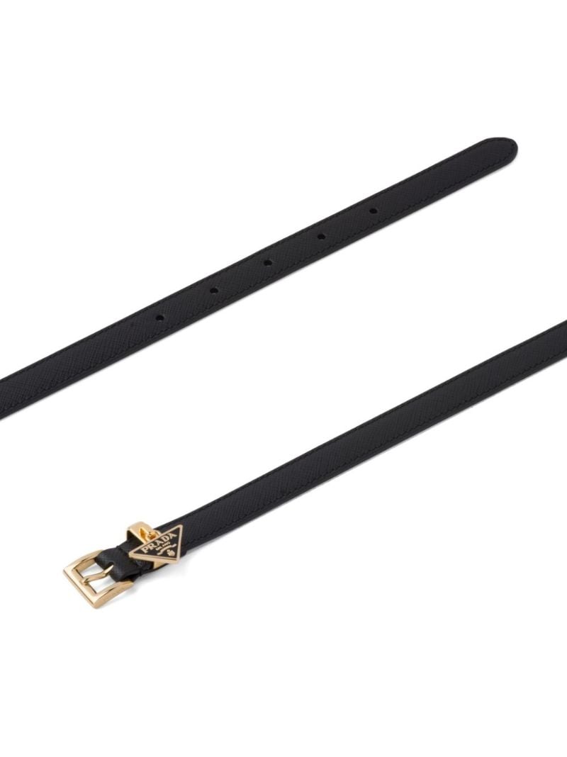 Black Triangle Logo Charm Belt