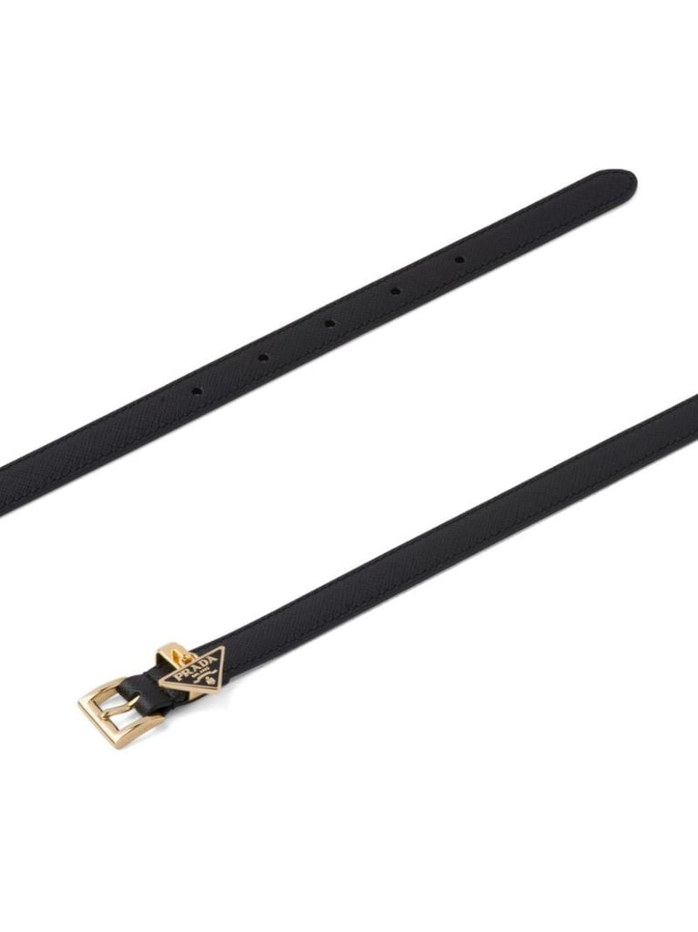 Black Triangle Logo Charm Belt