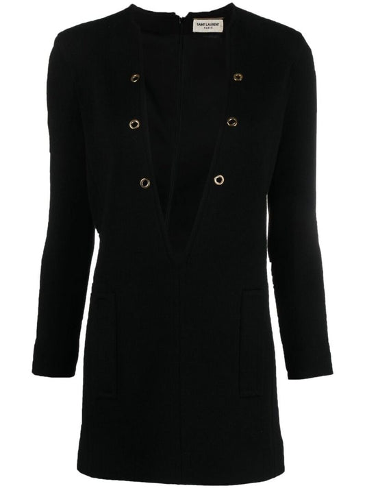 Plunging V-neck Dress