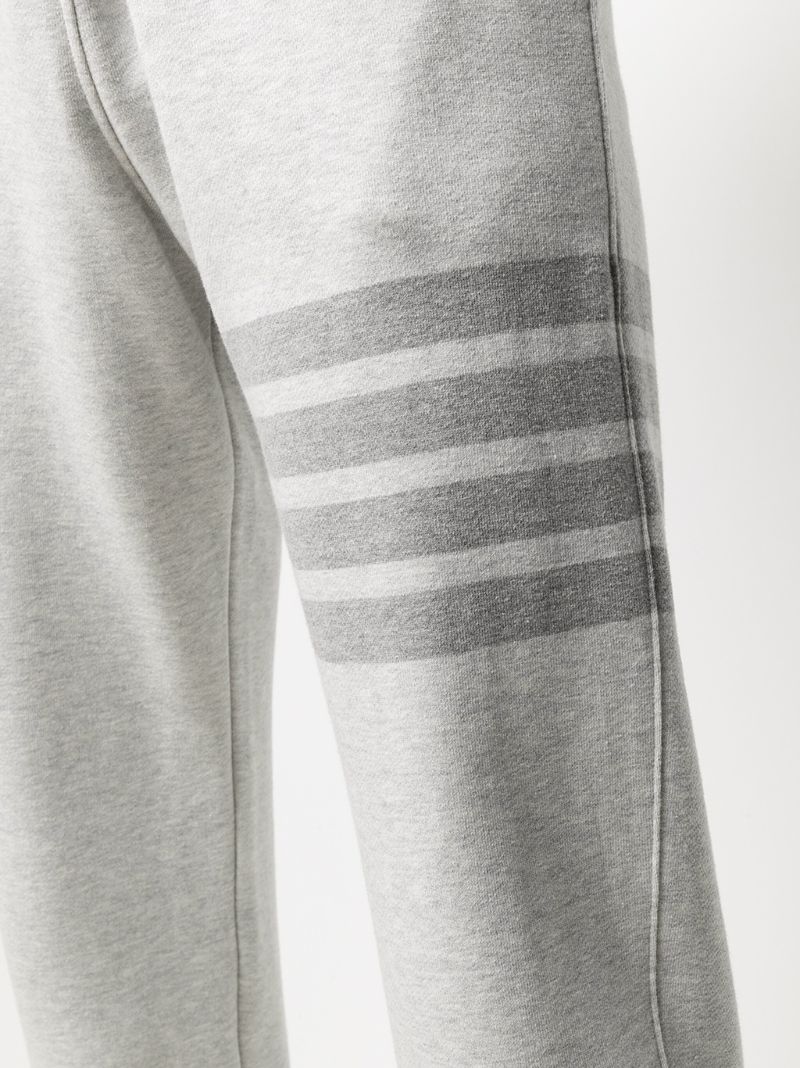 Grey 4-bar Stripe Cotton Track Pants
